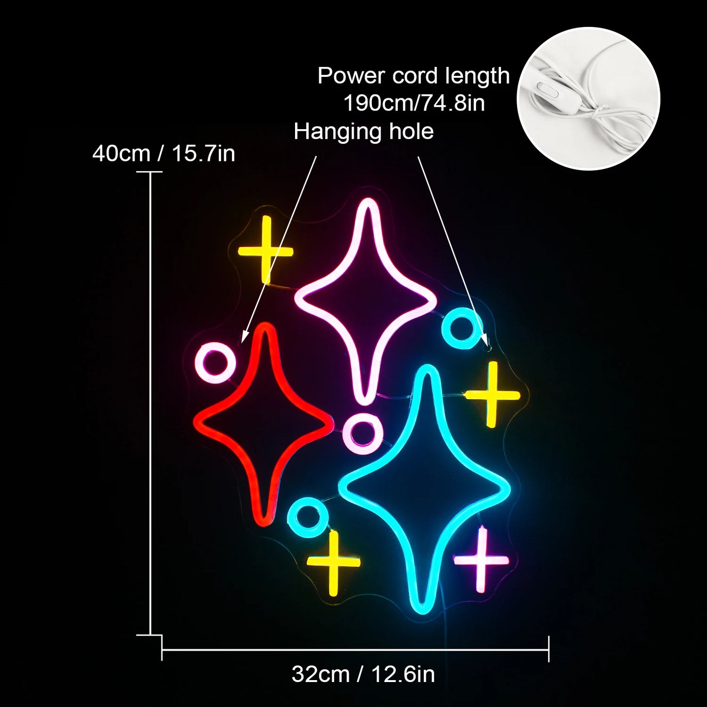 Stars 5V USB LED Neon Sign - Budget Friendly