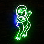 Rã verde – letreiro de néon LED (5 V USB)