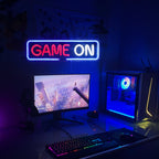 GAME ON – Moldura retangular com cantos arredondados – letreiro de néon LED (5 V USB)