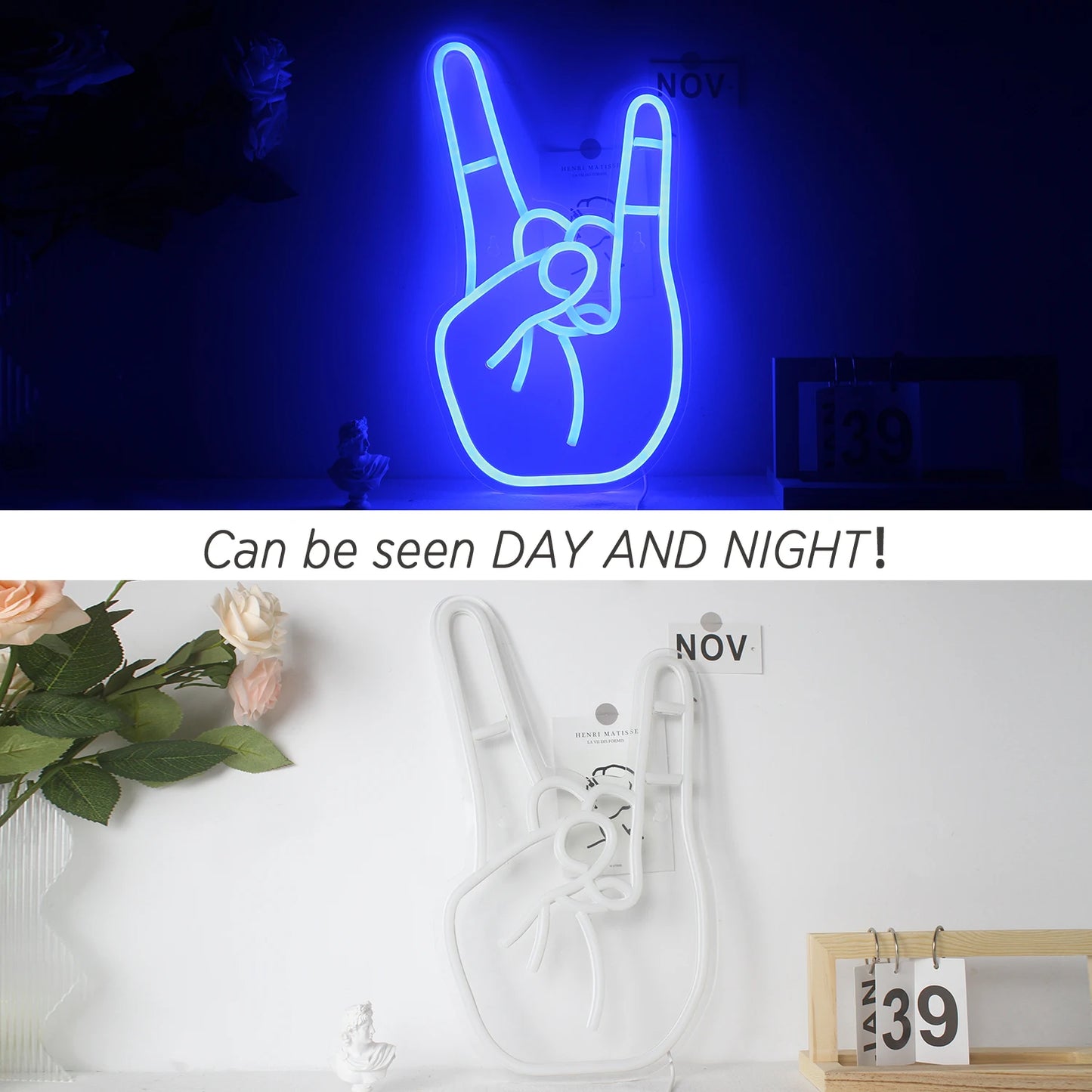 Letreiro de LED "Gesto de Paz" 5V USB - Econômico