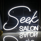 Seek SALON – reclame luminoso em néon LED (5 V USB)