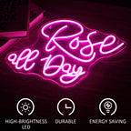 Rose all Day – reclame luminoso em néon LED (5 V USB)