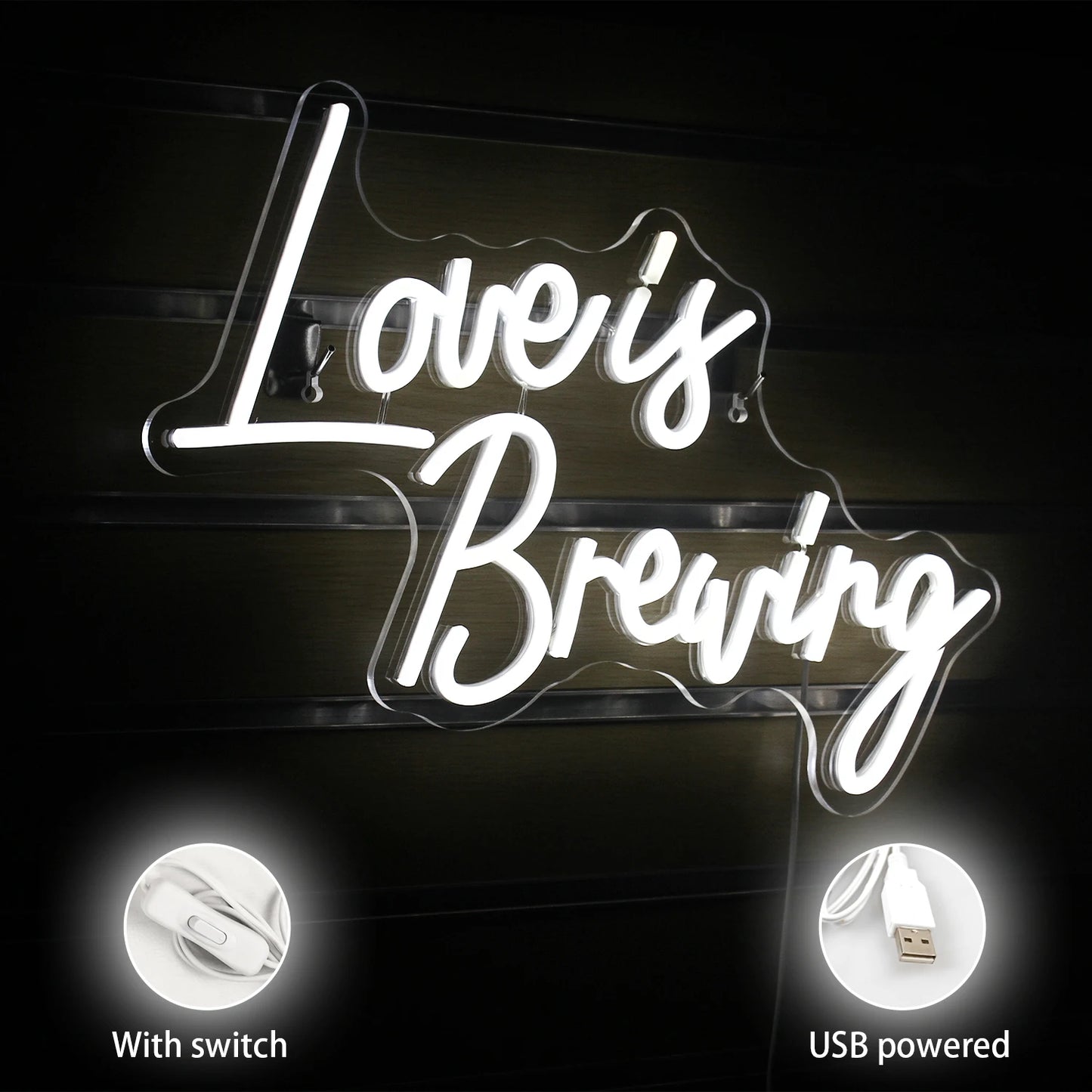 Letreiro de LED "Love is Breaking" 5V USB - Econômico