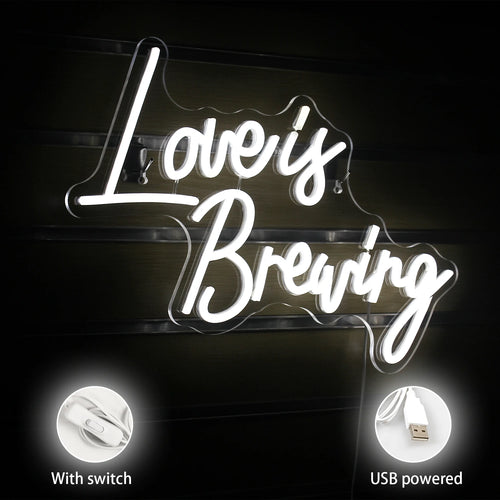 Love Is Brewing – letreiro de néon LED (5 V USB)