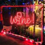 Wine – Copo de vinho no lugar do i – reclame luminoso em néon LED (5 V USB)