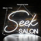 Seek SALON – reclame luminoso em néon LED (5 V USB)