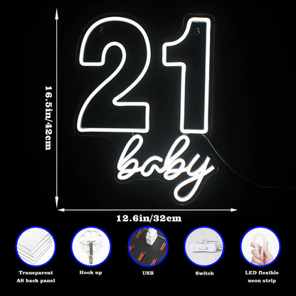 Letreiro de LED 5V USB "Happy Birthday" para Bebês - Econômico
