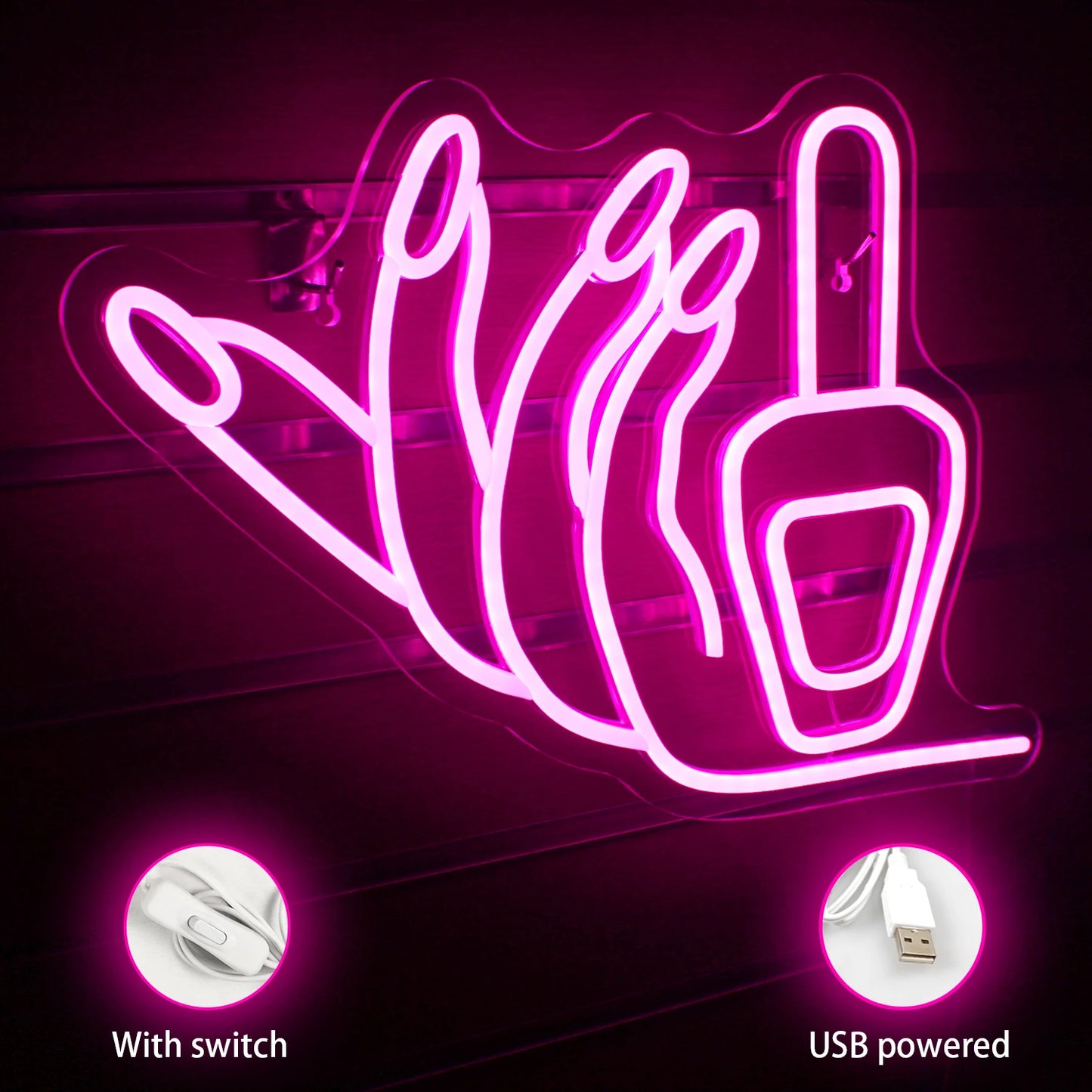 Letreiro de LED 5V USB para Unhas - Econômico