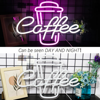 Letreiro de LED USB 5V de Café - Econômico