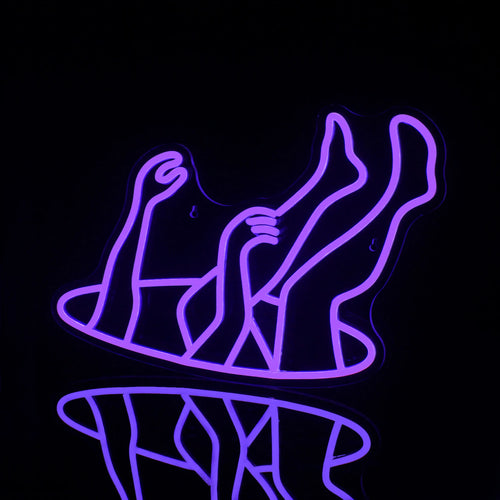 Mãos e pernas de uma figura a cair – letreiro de néon LED (5 V USB)