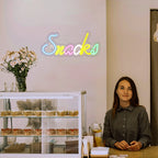 Snacks – Letras coloridas – reclame luminoso em néon LED (5 V USB)