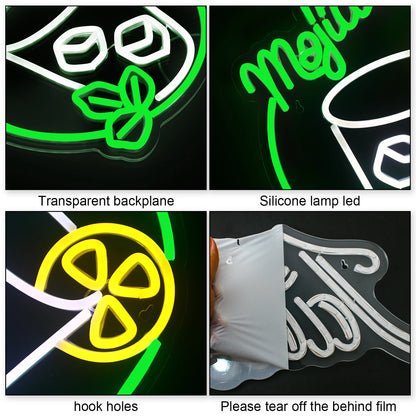 Letreiro de LED "Mojito" 5V USB - Econômico