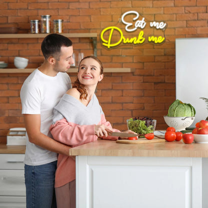 Eat Me Drink Me 5V USB LED Neon Sign - Budget Friendly