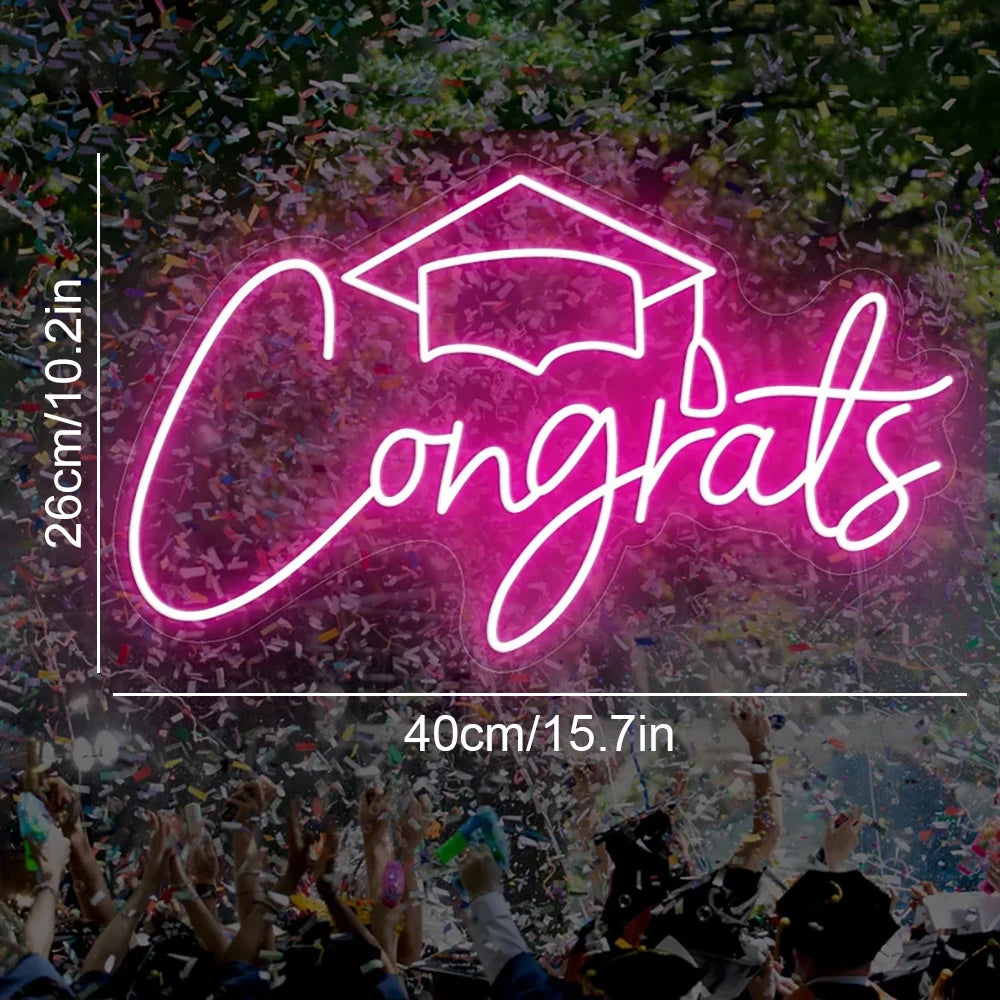 Letreiro de LED "Congrats" USB 5V - Econômico
