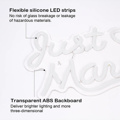 Just Married 5V USB LED Neon Sign - Budget Friendly