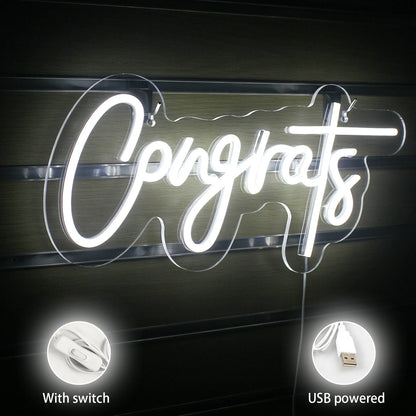 Congrats 5V USB LED Neon Sign - Budget Friendly