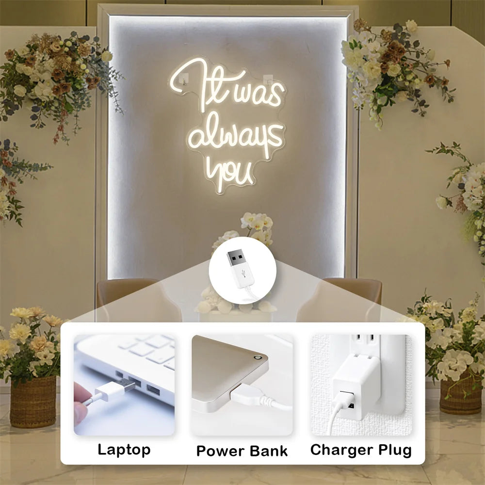 Foi sempre você Letreiro de LED USB 5V - Econômico