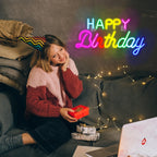 Happy Birthday – letreiro de néon LED (5 V USB)