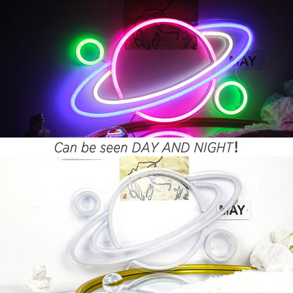 Letreiro de LED USB 5V Planeta - Econômico