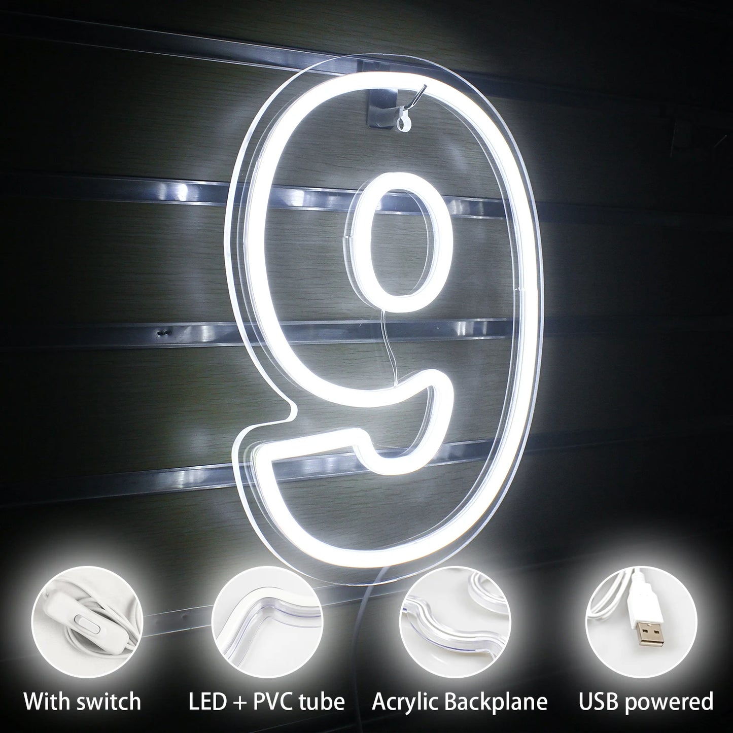 Número Digital de Aniversário 0-9 Letreiro de LED USB 5V - Econômico