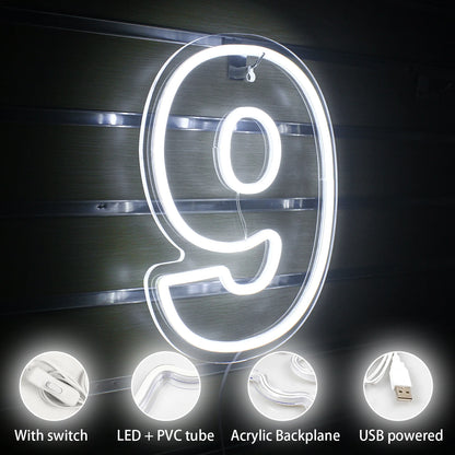 Número Digital de Aniversário 0-9 Letreiro de LED USB 5V - Econômico