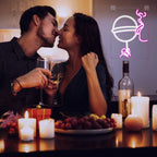 Copo de vinho e silhueta feminina – reclame luminoso em néon LED (5 V USB)