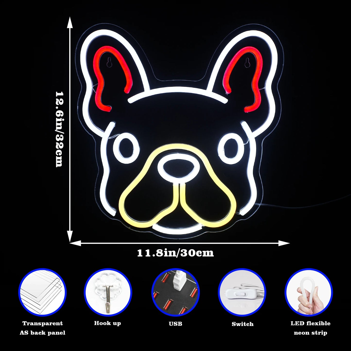 Letreiro de LED de Cachorrinho 5V USB - Econômico
