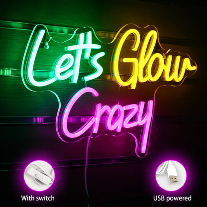 Vamos Brilhar Loucamente 5V USB Letras de LED - Econômico