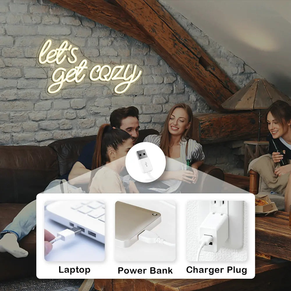 Vamos Ficar Confortáveis 5V USB Letreiro de LED - Econômico