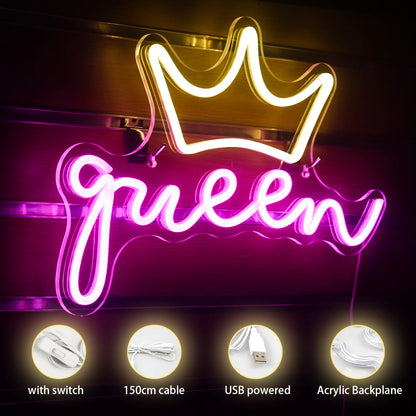 Letreiro de LED Queen 5V USB - Econômico