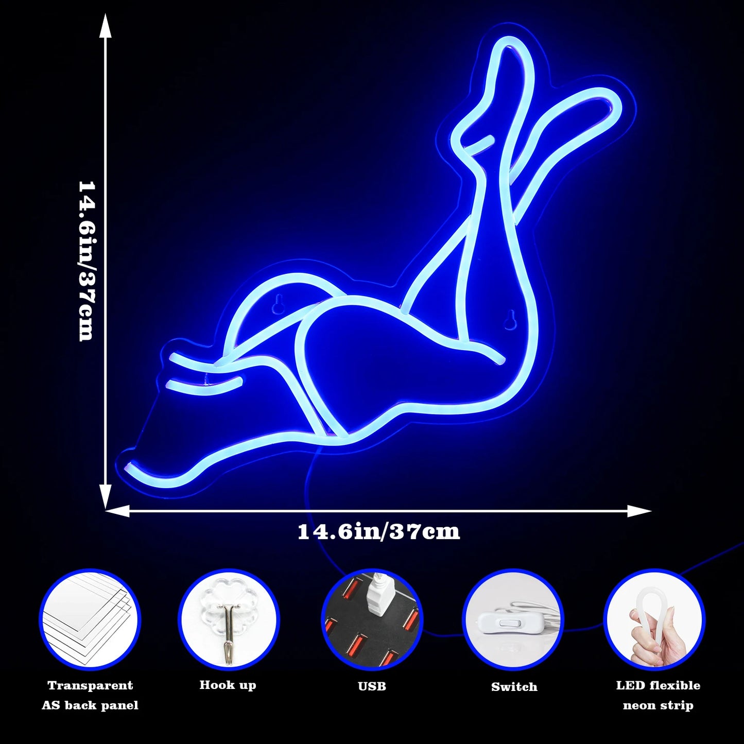 Letreiro de LED Pernas Femininas Sexy 5V USB - Econômico
