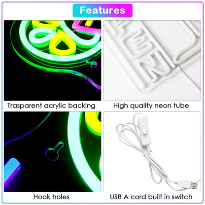 Cocktails Open 5V USB LED Neon Sign - Budget Friendly
