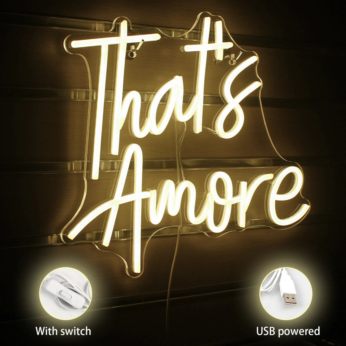 That's Amore 5V USB LED Neon Sign - Budget Friendly