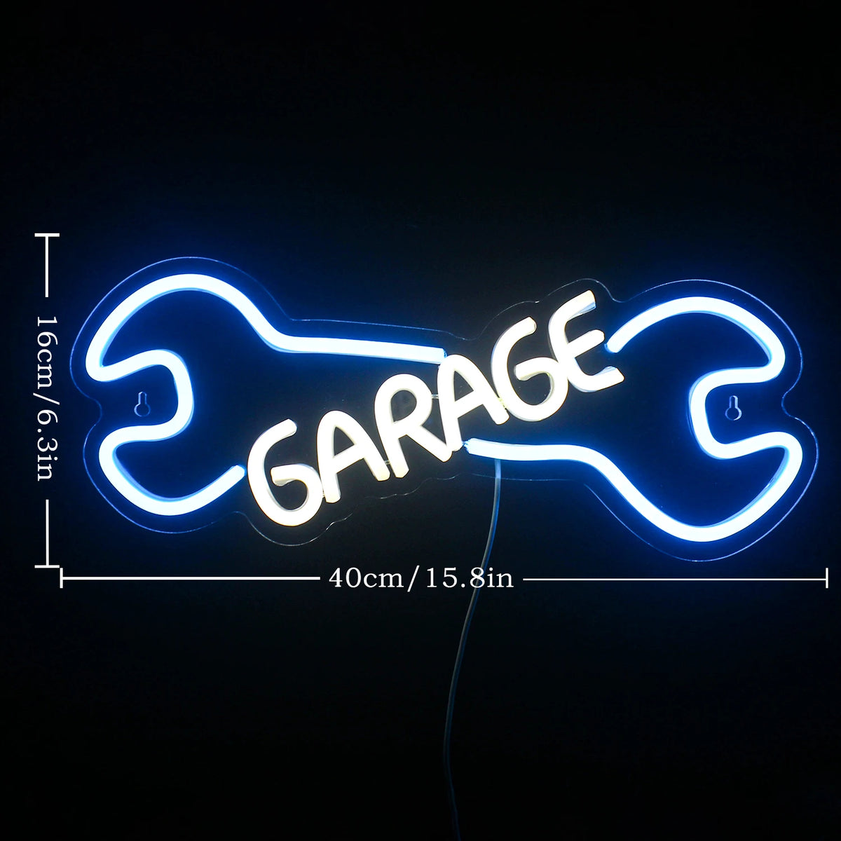 GARAGE – Chave de porcas – letreiro de néon LED (5 V USB)