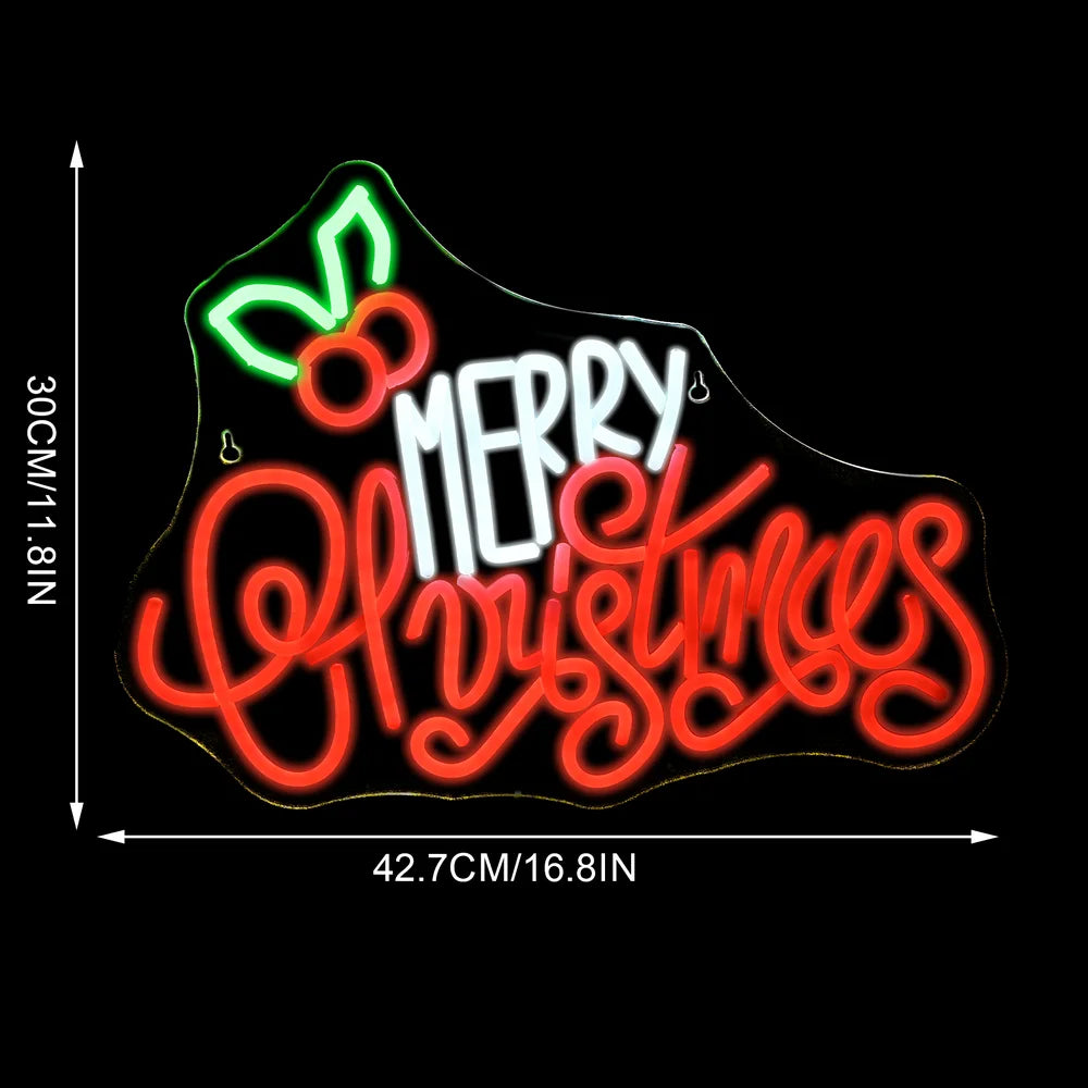 Merry Christmas 5V USB LED Neon Sign - Budget Friendly