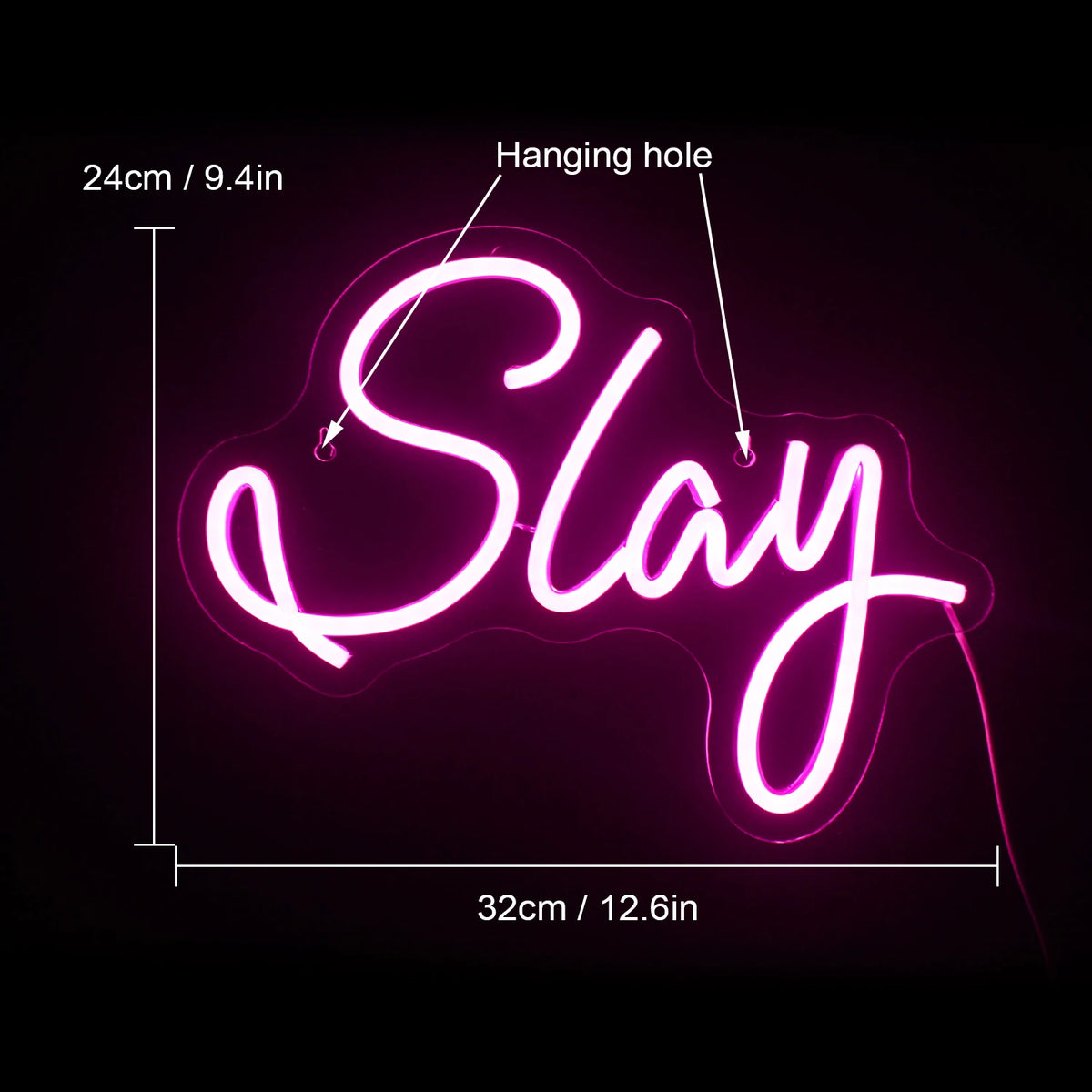 Slay – reclame luminoso em néon LED (5 V USB)