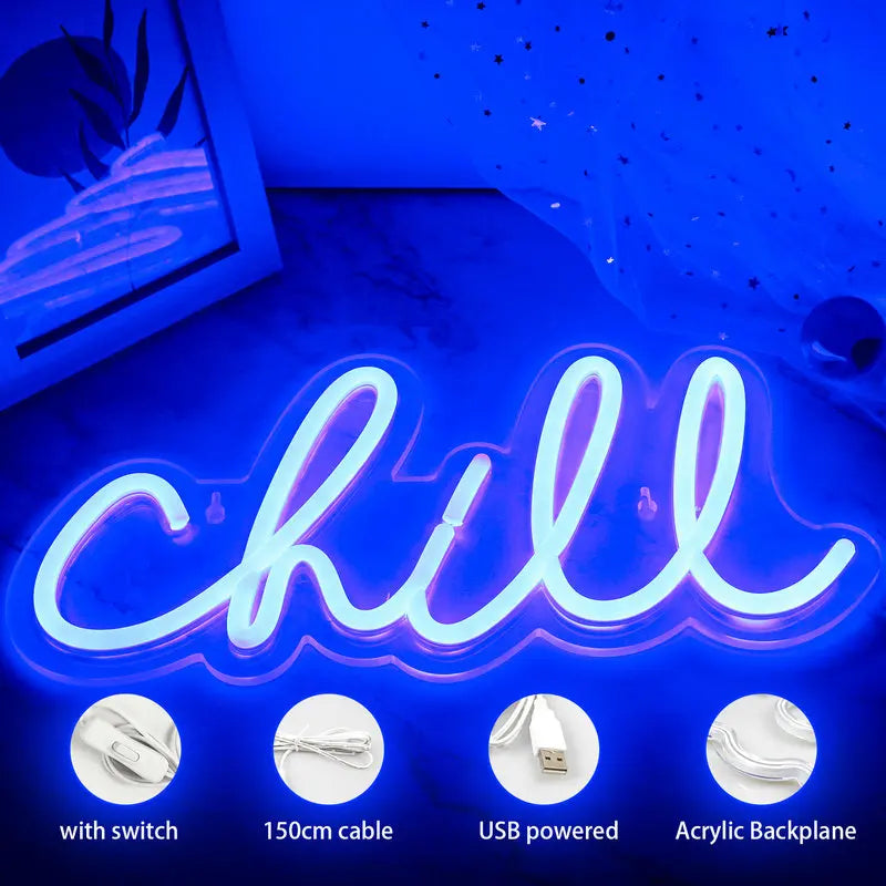 Chill – letreiro de néon LED (5 V USB)