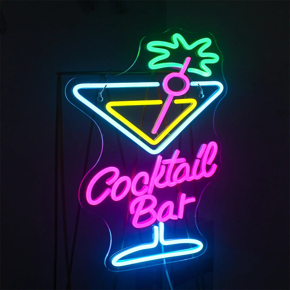 Letreiro de LED USB 5V para Bar de Coquetéis - Econômico