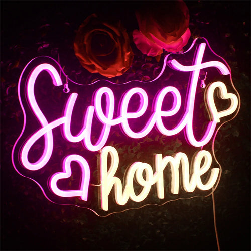 Sweet home – Corações – letreiro de néon LED (5 V USB)