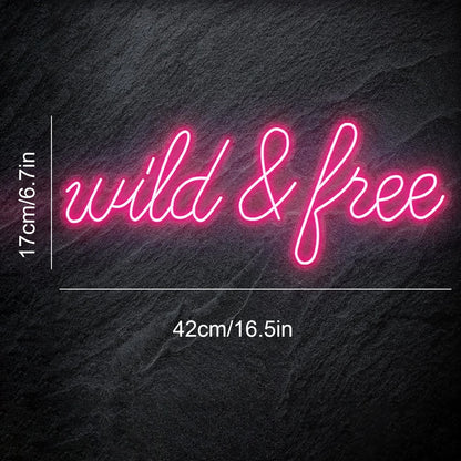 Letreiro de LED Wild & Free 5V USB - Econômico