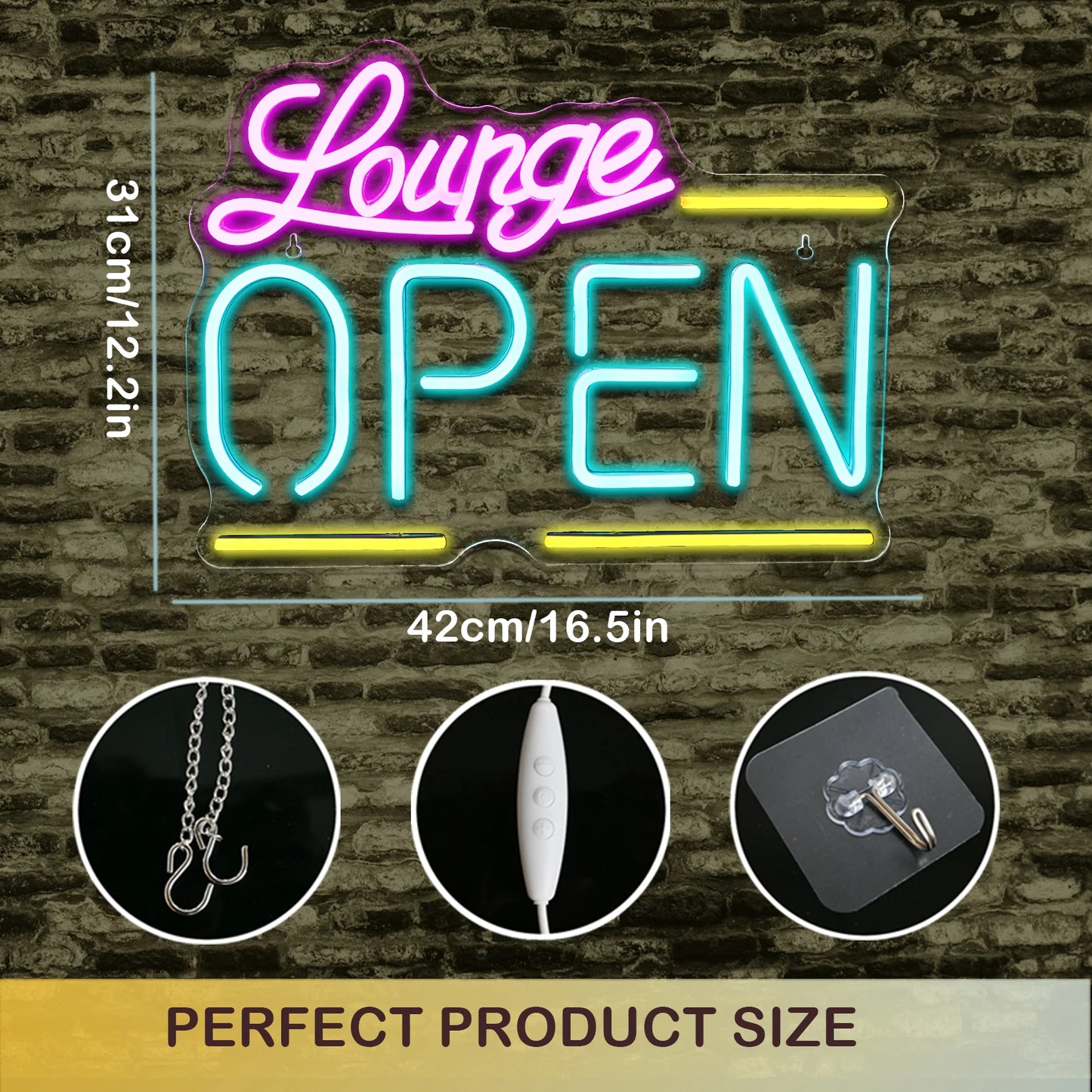 Lounge Open 5V USB LED Neon Sign - Budget Friendly
