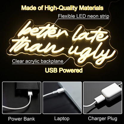 Melhor Tarde do que Feia 5V USB Letreiro de LED - Econômico