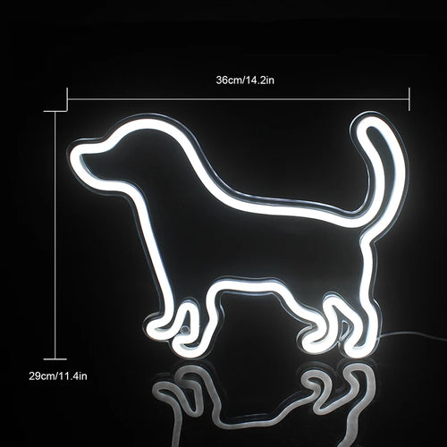 Cão pequeno – letreiro de néon LED (5 V USB)