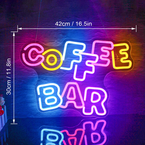 Coffee Bar – reclame luminoso em néon LED (5 V USB)