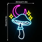 Star Moon Mushroom 5V USB LED Neon Sign - Budget Friendly