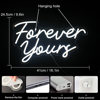 Forever Yours 5V USB Letreiro de LED - Econômico