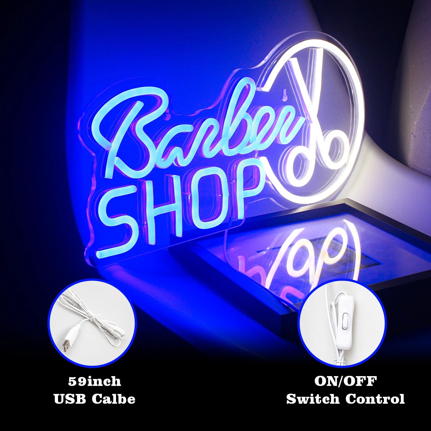 Barbershop 5V USB LED Neon Sign - Budget Friendly