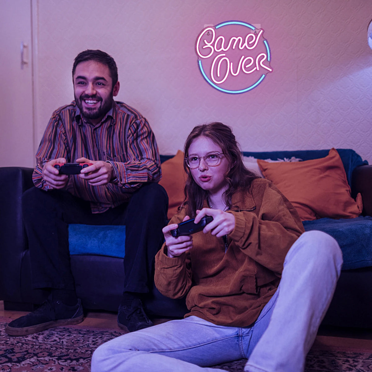 Game Over 5V USB LED Neon Sign - Budget Friendly