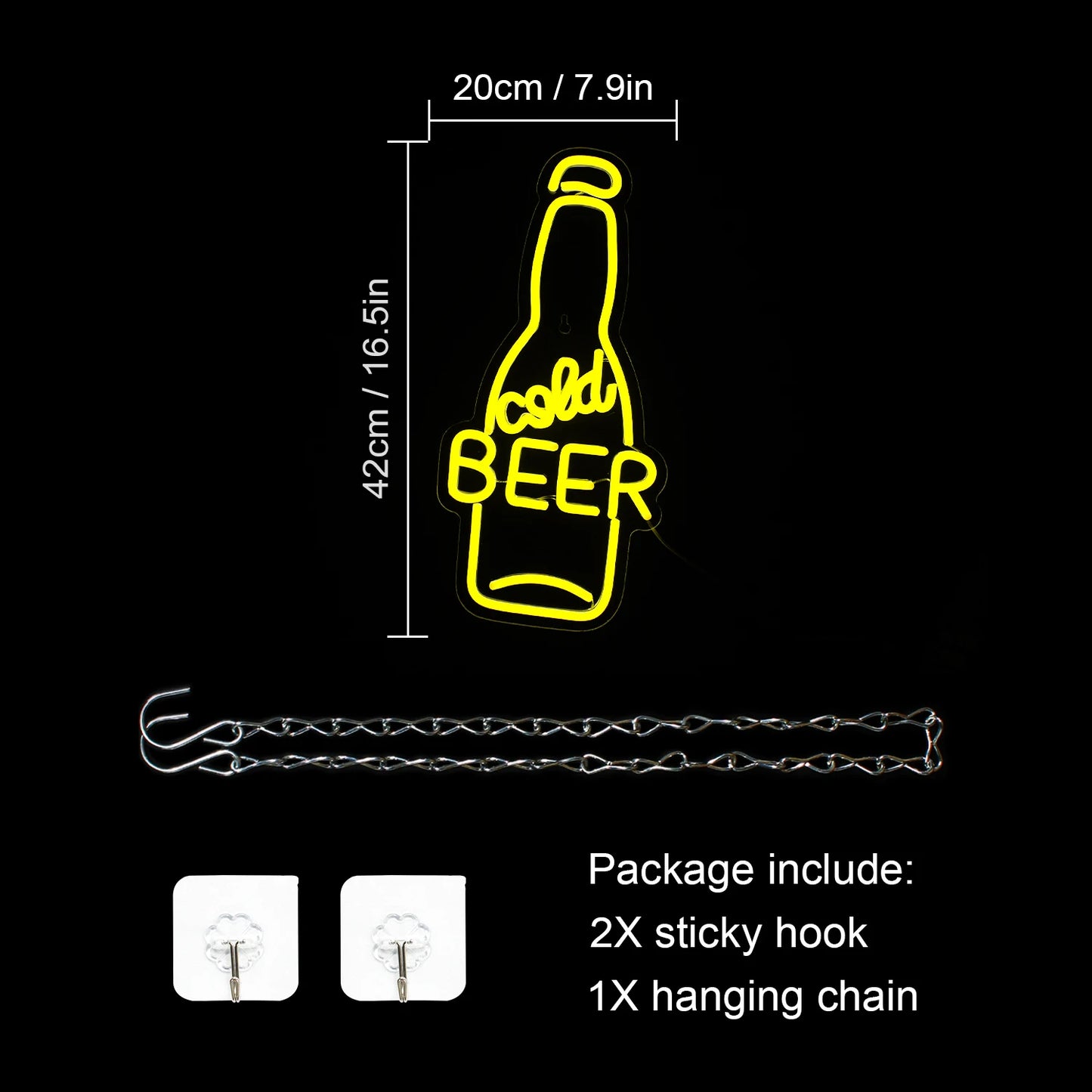 Letreiro de LED USB 5V Cerveja - Econômico
