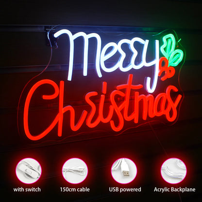 Letreiro de LED USB 5V "Feliz Natal" - Econômico